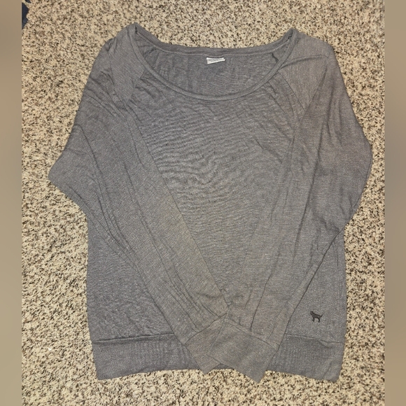 PINK Victoria's Secret Tops - PINK Victoria's Secret Grey Soft Long Sleeve Top